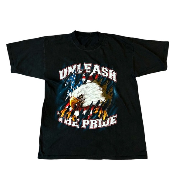 5/$25 USA Freedom “Unleash the Pride” “Defending our Freedom” t-shirt size L-XL - Picture 1 of 7